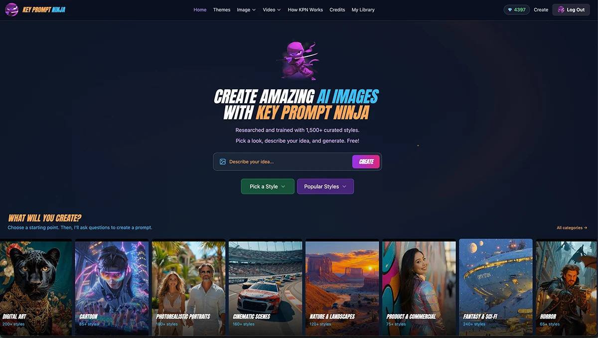 Key Prompt Ninja interface